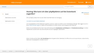 
                            1. Hosting: Wie kann ich über phpMyAdmin auf die Datenbank zugreifen?