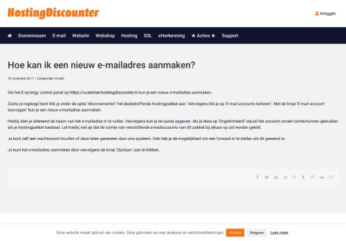 
                            9. HostingDiscounter - Hoe kan ik een nieuw e-mailadres aanmaken?