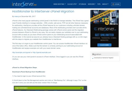 
                            6. HostMonster to InterServer cPanel Migration - Interserver Tips