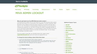 
                            11. Hostmysite.com :: Why do I get locked out of my MIVA Merchant admin ...