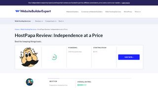 
                            12. HostPapa Review: Independence at a Price | Feb 2019