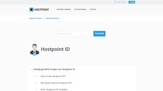 
                            2. Hostpoint-ID - Hostpoint Support Center