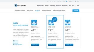 
                            5. Hostpoint – Wählen Sie Ihren Onlineshop aus