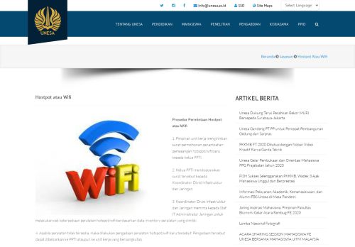 
                            1. Hostpot atau Wifi - Unesa