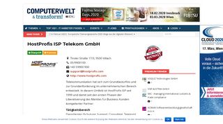 
                            4. HostProfis ISP Telekom GmbH - Computerwelt