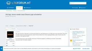 
                            6. Hot App: immer wieder neuer Einmal-Login erforderlich | LTE-Forum ...