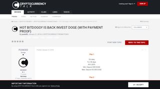 
                            2. HOT bitdoggy is back invest DOGE (with payment proof) - PROMOTIONS ...