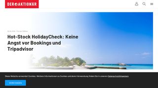 
                            13. Hot-Stock HolidayCheck: Keine Angst vor Bookings und Tripadvisor