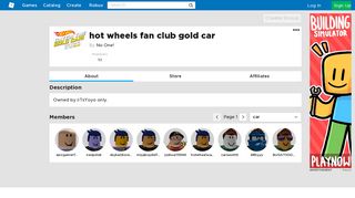 
                            11. hot wheels fan club gold car - Roblox