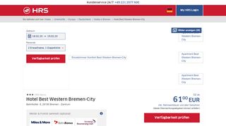 
                            7. Hotel Best Western Bremen-City - 3 HRS Sterne Hotel: Bei HRS mit ...