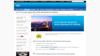 
                            6. Hotel booking discounts at Expedia | Citi Credit Card Travel Offers ...