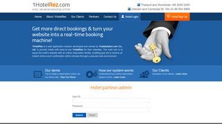 
                            4. Hotel partnet login : login Online Reservation System extranet for hotel