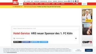 
                            8. Hotel-Service: HRS neuer Sponsor des 1. FC Köln | Express.de