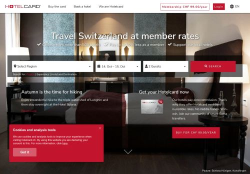 
                            5. Hotelcard - Hotels mit bis zu 50% Rabatt in der Schweiz, Deutschland ...