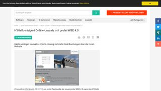 
                            11. H'Otello steigert Online-Umsatz mit protel WBE 4.0 - PresseBox