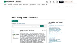 
                            12. HotelQuickly Scam - total fraud - Bargain Travel Forum - TripAdvisor