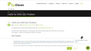 
                            13. Hotfix für OXID SSL-Problem | Der SysEleven Blog