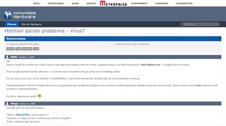 
                            9. Hotmail dando problema - vírus?