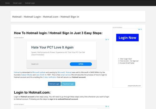 
                            9. Hotmail Email Login