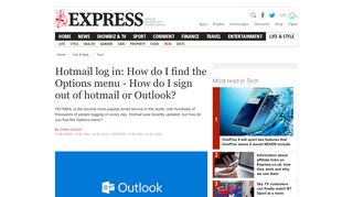 
                            5. Hotmail log in: How do I find the Options menu - How do I ...