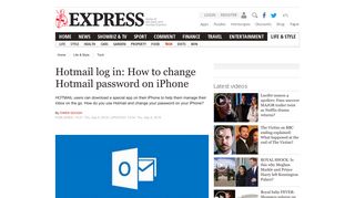 
                            10. Hotmail log in: How to change Hotmail password on iPhone ...
