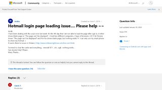 
                            1. Hotmail login page loading issue.... Please help ~~ - Microsoft ...