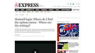 
                            6. Hotmail login: Where do I find the options menu - Where ...
