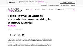 
                            12. Hotmail or Outlook accounts not working in Windows Live Mail