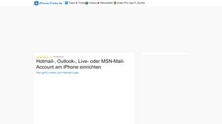 
                            9. Hotmail-, Outlook-, Live- oder MSN-Mail-Account ... - iPhone-Tricks.de