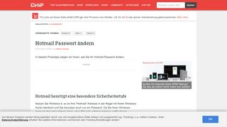 
                            5. Hotmail Passwort ändern - CHIP