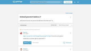 
                            8. hotmail passwort ändern :)? - Gutefrage