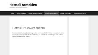 
                            12. Hotmail Passwort ändern - Hotmail Anmelden