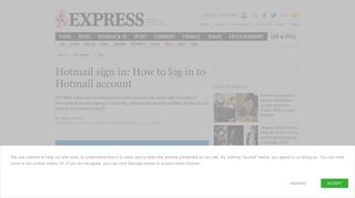 
                            5. Hotmail sign in: How to log in to Hotmail account | Express.co.uk