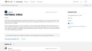 
                            3. HOTMAIL VIRUS - Microsoft Community