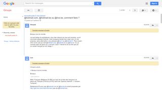 
                            8. hotmail.com, @hotmail.be ou @live.be, comment ... - Google Groups