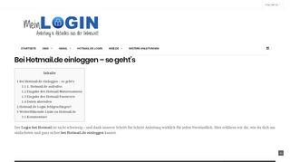 
                            9. Hotmail.de Login » so loggst du dich ein - Meinlogin.org