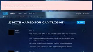 
                            2. HotS Map Editor (Can't login?) - StarCraft II Forums - Blizzard ...