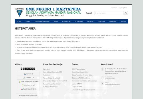 
                            3. HOTSPOT AREA | SMKN 1 MARTAPURA