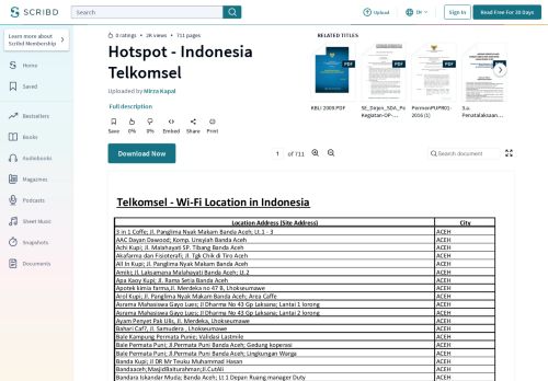 
                            7. Hotspot - Indonesia Telkomsel - Scribd