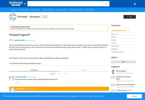 
                            10. hotspot logout? - Authentication - XG Firewall - Sophos Community