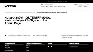 
                            2. Hotspot móvil 4G LTE MiFi 5510L Verizon Jetpack - Sign in to the ...