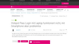 
                            3. Hotspot Pass Login mit Laptop funktioniert nicht - Telekom hilft ...