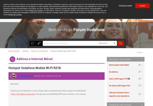 
                            7. Hotspot Vodafone Mobile Wi-Fi R218 - Forum Vodafone - Vodafone ...