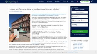 
                            5. Hotspot WiFi Germany - The 4 Best Travel Internet Solutions
