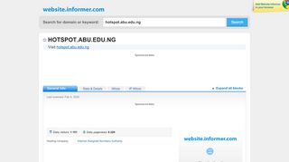 
                            4. hotspot.abu.edu.ng at Website Informer. Visit Hotspot Abu.