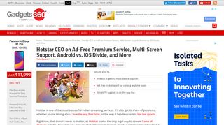 
                            5. Hotstar CEO on Ad-Free Premium Service, Multi-Screen Support ...