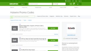 
                            5. Hotwire Coupons, Promo Codes & Deals 2019 - Groupon