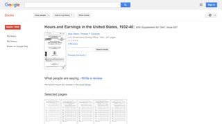 
                            12. Hours and Earnings in the United States, 1932-40: With Supplement ...
