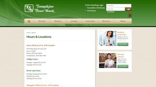 
                            7. Hours & Locations :: Tompkins State Bank