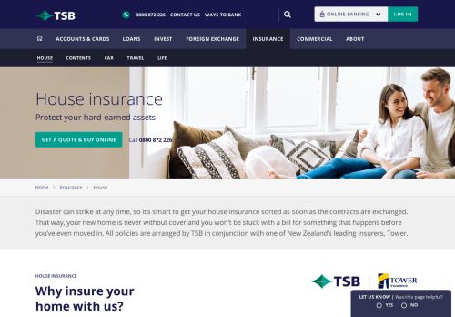 
                            12. House Insurance - Protect your home | TSB Bank